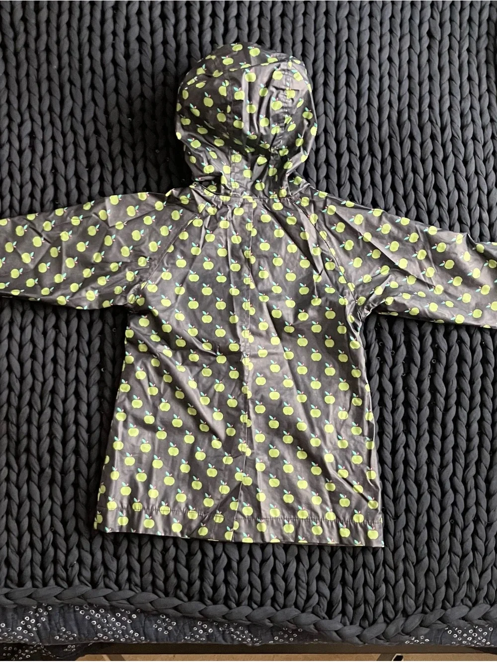 Kids Green and Navy Blue Raincoat - Picture 3 of 7